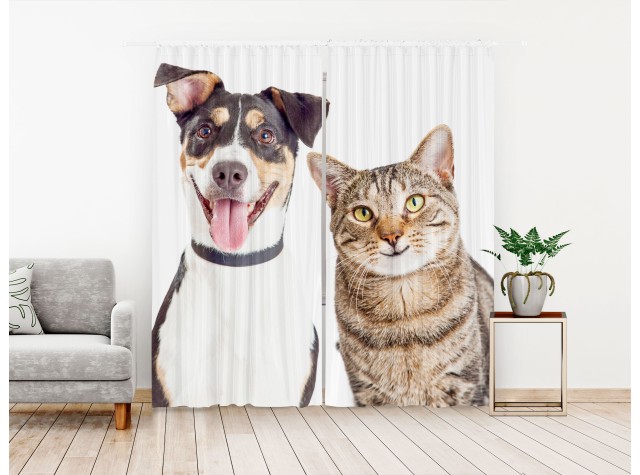 Комплект штор «Кот и пес»
