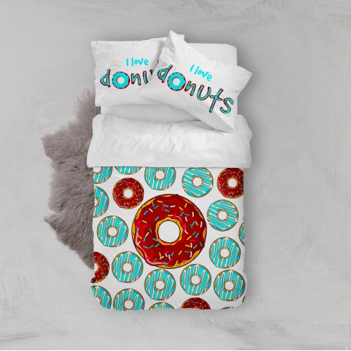Комплект постельного белья «Сахарные пончики I Love Donuts» 169