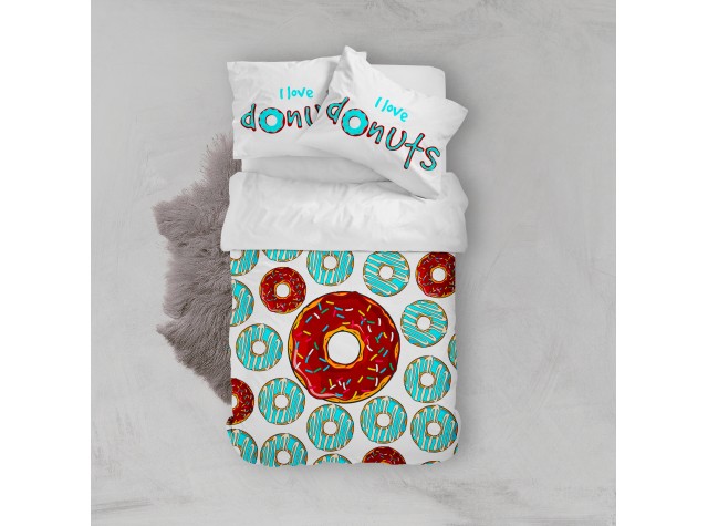 Комплект постельного белья «Сахарные пончики I Love Donuts»