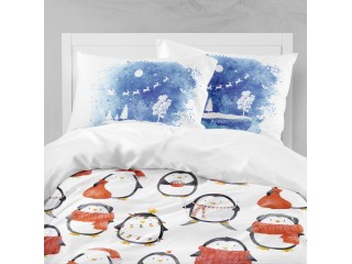 Комплект постельного белья «Новогодние Пингвины» 5341