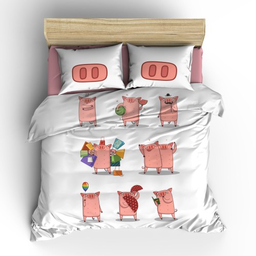 Комплект постельного белья «Поросенок на отдыхе» 528