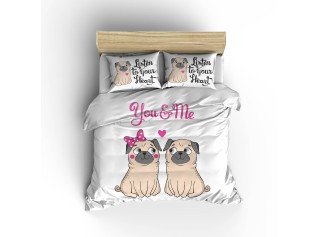 Комплект постельного белья «Любовь мопсов»