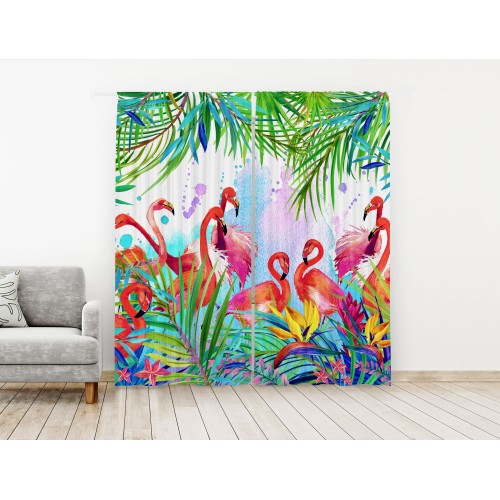 Комплект штор «Фламинго акварель» Flamingoakvarel