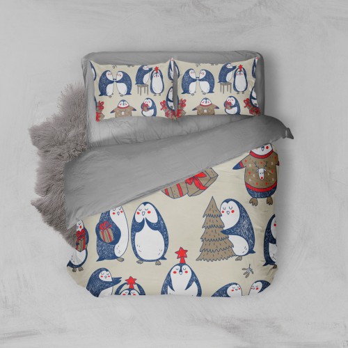 Комплект постельного белья «Новогодние Пингвины» 373