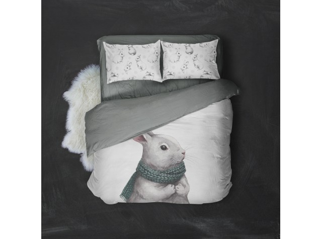 Комплект постельного белья «Кролик в шарфе»