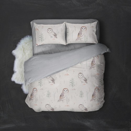 Комплект постельного белья «Акварельные совы» 1112