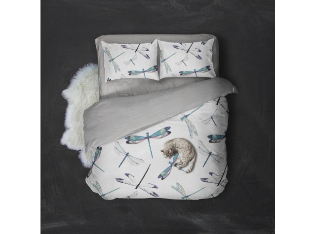 Комплект постельного белья «Стрекозы и котик»