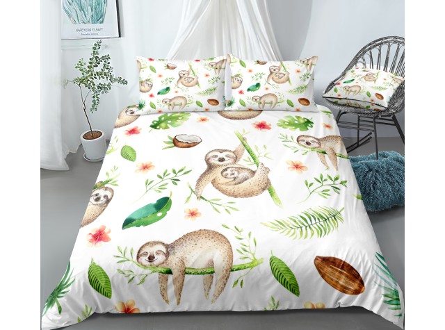 Комплект постельного белья «Акварельные ленивцы»