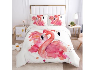 Комплект постельного белья «Акварельный фламинго»