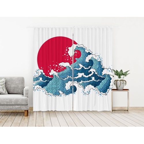 Комплект штор «Волны-япония» Ш525