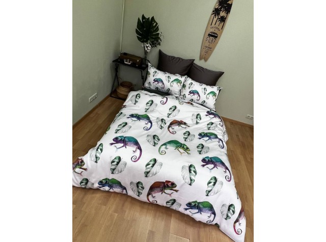Комплект постельного белья из тенселя «Тропические Хамелеоны»